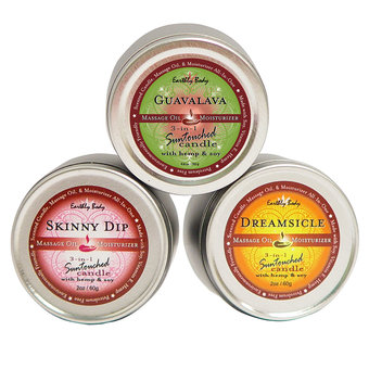 Earthly Body Trio 3-in-1 Mini Massage Candles (3 x 2oz Pack)