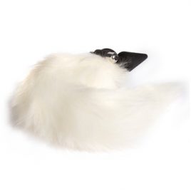 Frisky Faux Fur Fox Tail Vibrating Silicone Butt Plug