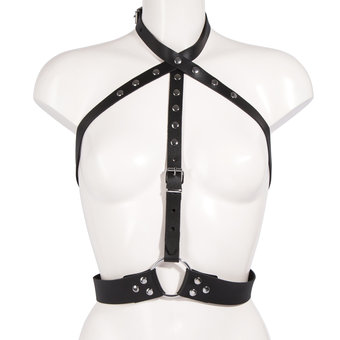DOMINIX Deluxe Studded Leather Chest Harness