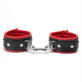 DOMINIX Deluxe Leather Ankle Cuffs Red