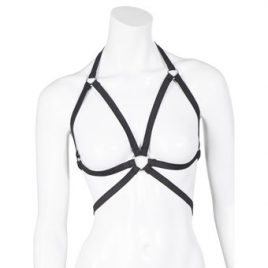 Fetish Fashion Strappy Halterneck Harness Bra