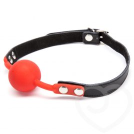 Bondage Boutique Faux Leather Red Silicone Ball Gag