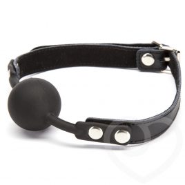Bondage Boutique Faux Leather Black Silicone Ball Gag