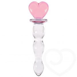 Crystal Heart Wavy Glass Dildo 5.8 Inch