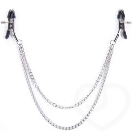Bondage Boutique Adjustable Nipple Clamps with Double Chain