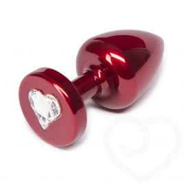 Diogol Aluminum Petite Butt Plug with Swarovski Heart Crystal