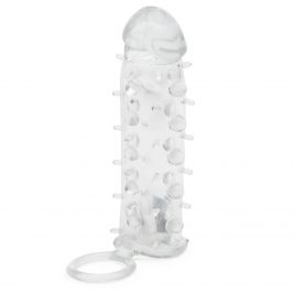 Stud Extender Nubby Textured 1 Extra Inch Penis Extender with Ball Loop