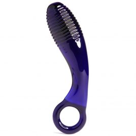 Icicles No 54 Ribbed Glass Prober with Finger Loop