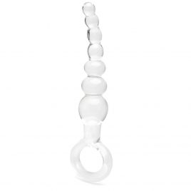 Icicles No 67 Glass Anal Beads with Finger Loop 6 Inch