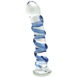 Icicles No 5 Sapphire Spiral Glass Dildo 7 Inch