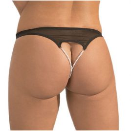 Cottelli Double Pearl Crotchless Panties