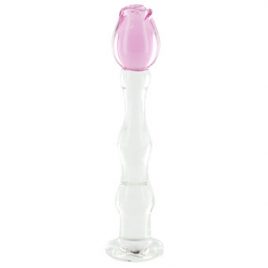 Icicles No 12 Hand-Blown Rose Glass Dildo 7.5 Inch