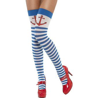 Fever Stripey Sexy Sailor Hold Ups with Anchor Motif