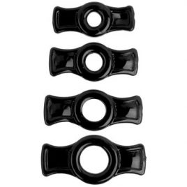 Doc Johnson Titanmen Easy-On Stretchy Cock Ring Set (4 Count)