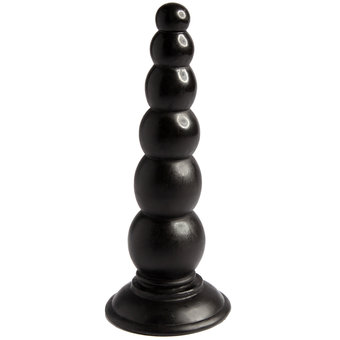 Beaded Black Anal Dildo with Suction Cup Base 6.5 Inch