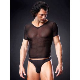 Blue Line Sheer V Neck Top