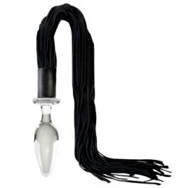 Icicles No 49 Glass Butt Plug with Leather Cat-O-Nine Tails