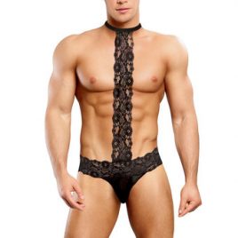 Male Power Scandal Lace Thong with Choker