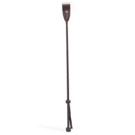 Coco de Mer Brown Leather Riding Crop