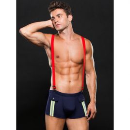 Envy Sexy Fireman Trunks and Suspenders Set