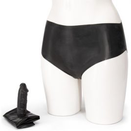 Late X Collection High Waisted Pussy Penetrator Latex Dildo Panties