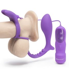 Ass-Gasm Silicone Vibrating Cock Ring and Butt Plug