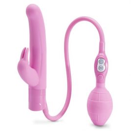 Extra Girthy Inflatable Silicone G-Spot Rabbit Vibrator 4.5 Inch