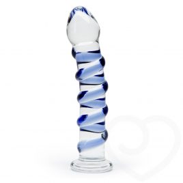 Icicles No 5 Sapphire Spiral Glass Dildo 7 Inch