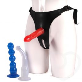 Unisex Strap On Triple Dildo Kit