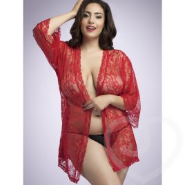 Lovehoney Plus Size Flaunt Me Red Lace Robe