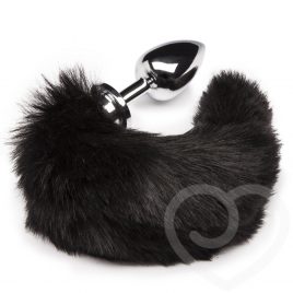 DOMINIX Deluxe Large Stainless Steel Faux Fur Animal Tail Butt Plug