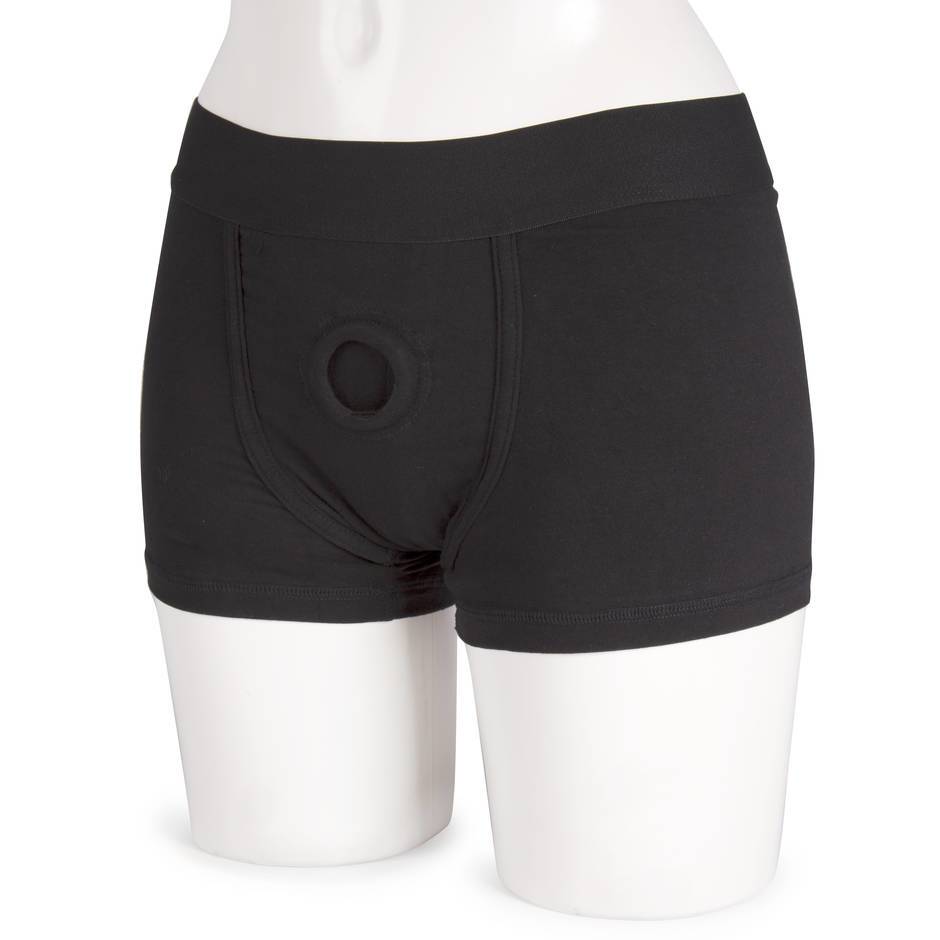 Packer Gear Strap-On Harness Boxer Shorts with Vibe Pocket