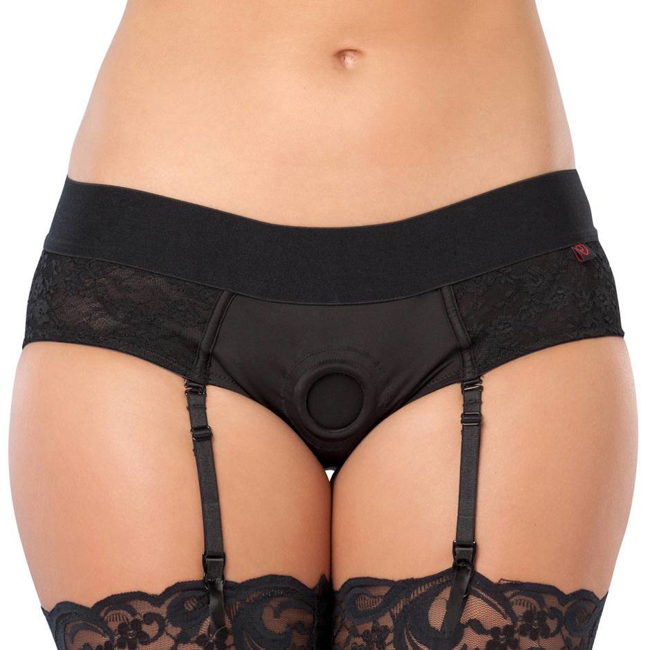 Lovehoney Unisex Crotchless Open-Back Lace Harness Briefs