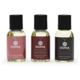 DONA Pheromone-Infused Flavored Massage Oil Gift Set (3 x 1.01 fl oz)