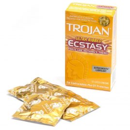 Trojan Ultra Ribbed Ecstasy Condoms (10 Count)