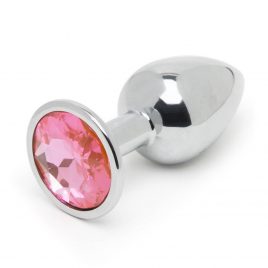 LuxGem Beginner’s Metal Butt Plug with Pink Jewel 2.5 inch