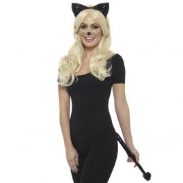 Fever Black Wet Look Cat Accessory Set