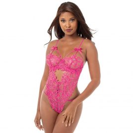 Dreamgirl Pink Lace Thong Teddy
