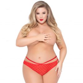 Seven ’til Midnight Plus Size Red Heart Mesh Thong