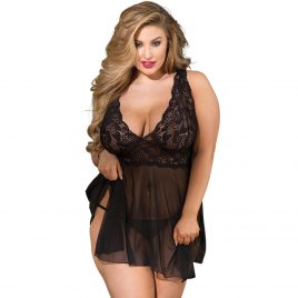 Shirley of Hollywood Plus Size Lace Babydoll