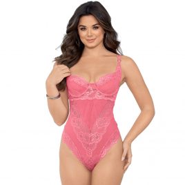 Escante Coral Underwired Lace and Mesh G-String Teddy