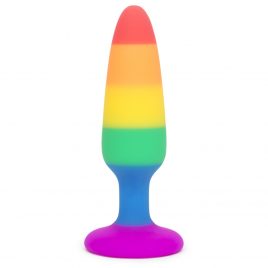 Rainbow Pleasure Silicone Butt Plug 4 Inch