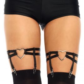 Leg Avenue Black Elastic Leg Harness Garters