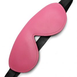 KinkLab Pink Bound Leather Blindfold