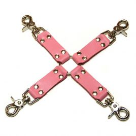 KinkLab Pink Bound Leather Hog Tie