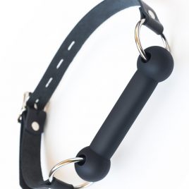 KinkLab Silicone Bit Gag w/ Leather Straps