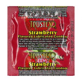 Trustex Strawberry Flavored Lubricated Condoms - 100-Pack