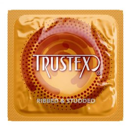Trustex Ribbed and Studded Lubricated Condoms - 100-pack