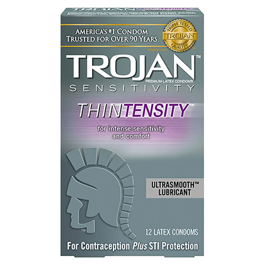Trojan Thintensity Lubricated Condoms - 12-Pack