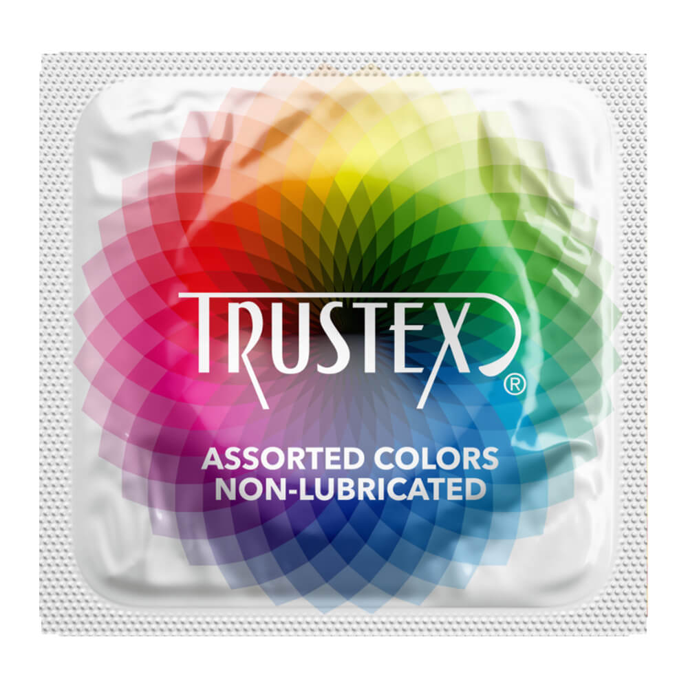 Trustex Assorted Colors Non-Lubricated Condoms - 12-pack